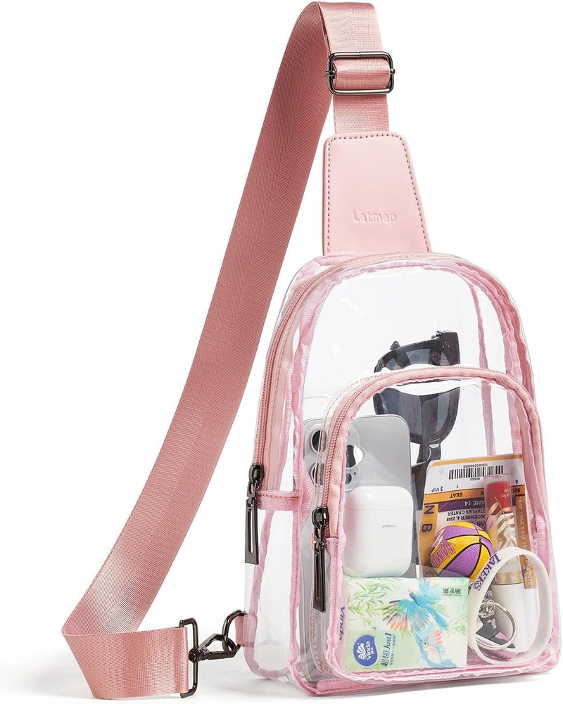 LATMAP Clear Bag for Stadium Events, Clear Purse for Women Stadium Crossbody Bag, Transparent Bag for Concerts Sports - Image 1